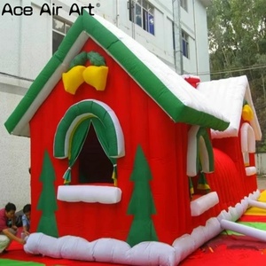 Casa de Navidad inflable de tienda gigante para decoración de vacaciones al aire libre Gruta festiva de Santa y exhibición de eventos Casa inflable de Santa - Product Image 4
