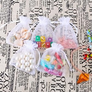 Sacs en <span class=keywords><strong>organza</strong></span> blanc uni 13x18cm, lot de 100, pour remplir de petits objets, bijoux, cadeaux de mariage, cadeaux de Noël - Product Image 6