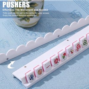 Organizador de Pared Portátil de Plástico Blanco para Fichas de Mahjong, Diseño Clásico, Fácil Acceso, para 4 Jugadores - Product Image 1