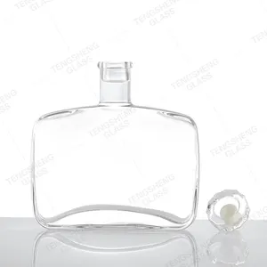 Baijiu glass bottle Rum tequila 250 ml 500 ml vodka gin glass bottle with cork lid