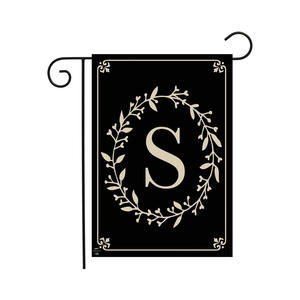 Индивидуальная Классическая монограмма Садовый флаг 12*18 дюймов двухсторонняя печать на открытом воздухе украшение газона Буква S Садовый флаг - Product Image 1