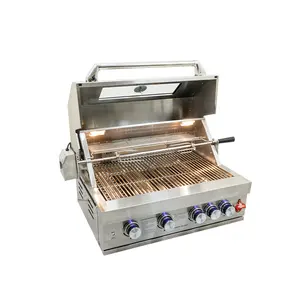 Good price 66000 BTU/19.3 kw Built In BBQ Gas Grill With Rotisserie for Outdoor Kitchen