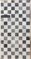 Mármol Blanco Carrara Natural y Mármol Gris Bardiglio, Baldosas para Piso y Pared con Diseño de Tablero de Ajedrez, Acabado Mate Pulido