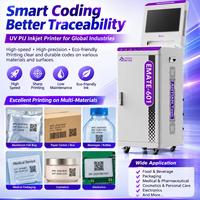 Imprimante jet d'encre UV PIJ pour l'impression de codes sur emballages cosmétiques, machine de codage haute résolution pour dates de péremption et codes QR, certifiée CE FCC, pour plastique et verre