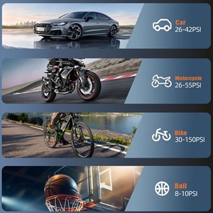 डिजिटल दबाव गेज, एलईडी लाइट, पोर्टेबल वायरलेस ऑटो पंप के साथ कार टायर के लिए नई 32l/मिनट टायर इंफ्लेटर पोर्टेबल - Product Image 5