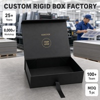Boîte cadeau rigide personnalisée pour accessoires vestimentaires de luxe, fermeture magnétique, pliable, noir mat, dorure à chaud, vente en gros, directement de l'usine