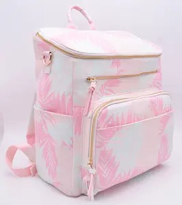 Fashion Luxury Custom Faux Vegan PU Leather Baby Nappy Bag Backpack Mommy Diaper Bag Backpack Wholesale
