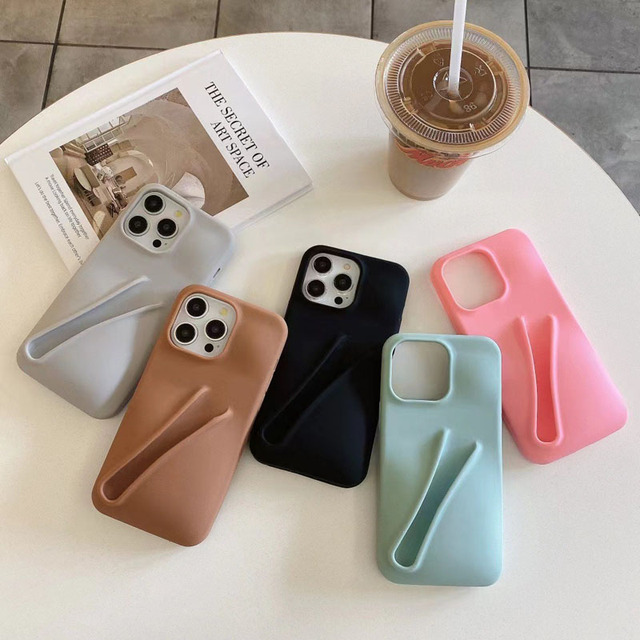 Silicon for Iphone15 15pro Max Shape Phone case Holder with Lip Gloss Tubes Balm Lip Back Cover