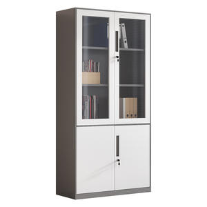 Armoire de classement ignifuge en acier, style moderne et simple, avec porte en verre et serrure, conception démontable pour le stockage financier - Product Image 5