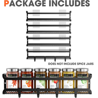 Étagères murales de rangement pour porte de cuisine, lot de 4, pour épices et assaisonnements, organisateurs peu encombrants pour pots à épices