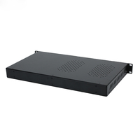 Boîtier de serveur/routeur Micro ATX industriel en aluminium personnalisable, 1U, 19 pouces, montage en rack, revêtement noir en poudre