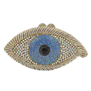2024 Ladies Party diamond luxury dinner bag rhinestone luxury evening bags evil eye crystal clutch bag