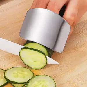 Protetor de dedo de aço inoxidável, evita o furto ao cortar e cortar, ferramenta de corte de cocô de cozinha