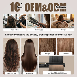 <span class=keywords><strong>Plancha</strong></span> de Pelo Profesional 2 en 1 con Calentamiento Rápido MCH, Cerámica y Titanio, Iones Negativos, Antiencrespamiento, Herramienta de Peinado para el Hogar y Salón - Product Image 3