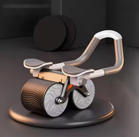 Équipement de fitness domestique : Roue abdominale à rebond automatique avec support coudes et minuteur de comptage