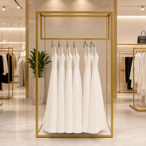 Espositori <span class=keywords><strong>da</strong></span> Terra di Lusso Placcati in Oro per <span class=keywords><strong>Negozi</strong></span> di <span class=keywords><strong>Abbigliamento</strong></span>; Arredamento Espositivo Resistente per Boutique - Product Image 1