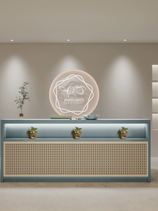 Wabi-sabi tienda de <span class=keywords><strong>ropa</strong></span> para el hogar bar ratán tejido simple japonés <span class=keywords><strong>y</strong></span> coreano mostrador de recepción salón de belleza mostrador de recepción - Product Image 3