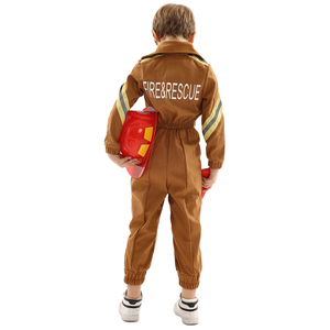 Costume de <span class=keywords><strong>pompier</strong></span> marron pour enfants <span class=keywords><strong>tenue</strong></span> de <span class=keywords><strong>pompier</strong></span> pour garçons costume de jeu de rôle pour enfant Halloween - Product Image 4