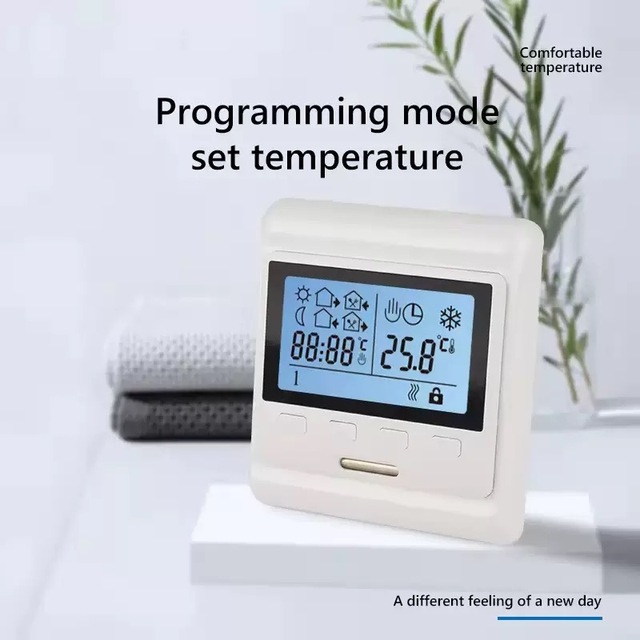 Russian E51 Weekly Programmable Smart Thermostat Temperature Controller Electric Heating Digital Display High-Temperature Alarm