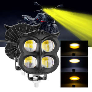 ไฟมอเตอร์ไซค์แบบสปอตไลท์ 4LED ความสว่างสูง 3000k 6000k สำหรับไฟหน้า กันน้ำ รูปทรงนกฮูก ใช้แทนไฟสีขาวและสีเหลือง - Product Image 4