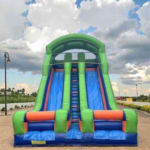 Đôi làn nhảy khô <span class=keywords><strong>Inflatable</strong></span> Bouncer trượt <span class=keywords><strong>Combo</strong></span> với Blower PVC Đảng cho thuê bao gồm bộ dụng cụ sửa chữa - Product Image 1