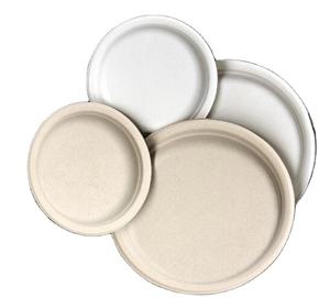 Usine En Gros Biodégradable Canne À Sucre Bagasse Papier Plat <span class=keywords><strong>Micro</strong></span>-ondes <span class=keywords><strong>Assiette</strong></span> De Service pour Camping - Product Image 5