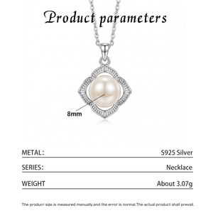 Collier en argent sterling S925 avec pendentif cercle en or rose et perle d'eau douce, collier délicat et tendance pour femme - Product Image 6