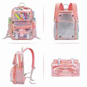 Sac à dos transparent en PVC robuste personnalisé, sac à dos d'école, sac à dos transparent, sac à dos pour adolescents, étudiants - Product Image 3
