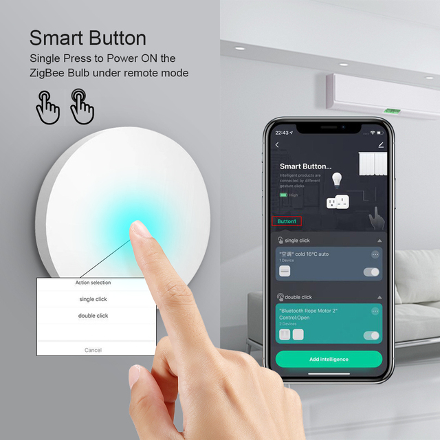ZigBee Wireless Remote Smart Home Button Switch One Key Control Multi-Scene Switch Button Controller Tuya Smart Button