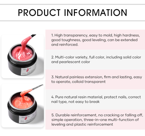 Missgel Gel de Construction Haute Viscosité Rose Couvrant pour Extension d'Ongles UV, Gel Sculpté Dur - Product Image 2
