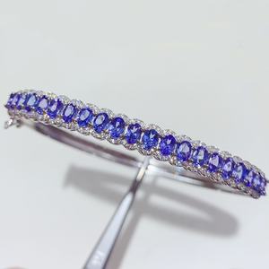 Bracciale di Alta Qualità in Pietra <span class=keywords><strong>Tanzanite</strong></span> Blu per Donne, Gioiello per Feste, Fidanzamento, Matrimonio e Occasioni Speciali - Product Image 1