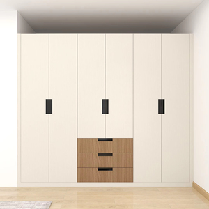 Tiroir à LED <span class=keywords><strong>en</strong></span> bois mélaminé simple blanc marchant garde-robe ouverte placard <span class=keywords><strong>en</strong></span> panneau de fibres de densité moyenne - Product Image 1