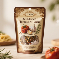 Sachet Doypack Premium de Qualité Alimentaire avec Fenêtre Transparente et Logo Personnalisé, Sac à Fermeture Éclair pour Emballage de Mélange d'Épices et d'Assaisonnements