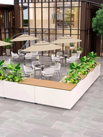 Pot de fleurs moderne personnalisé en fer chromé résistant à la corrosion, plateau pour plantes d'aéroport, pour jardin extérieur, maison, en métal