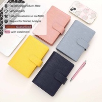 Yihe Personal Best Selling Saffiano Epi Leather 27 Colored A6 30MM Gold 6-Ring Bound Budget Binder Journal Notebook Cover
