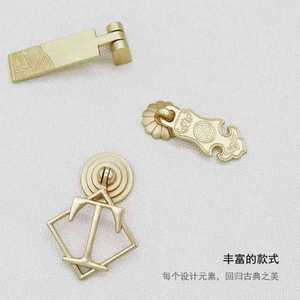 มือจับเฟอร์นิเจอร์โลหะผสมสังกะสี สไตล์จีนใหม่ ลายใบแปะก๊วยสีทอง สำหรับลิ้นชัก ตู้ ประตู แบบรูเดียว พร้อมห่วงแขวน - Product Image 2