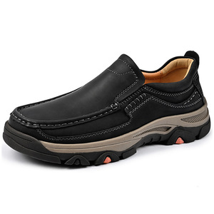 Mocassins pour hommes en cuir PU, style rétro britannique, à motif uni, doublure en peluche, semelle en caoutchouc, chaussures décontractées tendance - Product Image 5