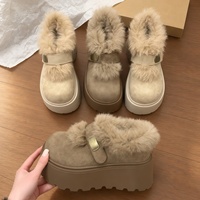 Nouvelles bottes de neige pour femmes en fourrure épaisse pour l'hiver 2026, fermeture à scratch