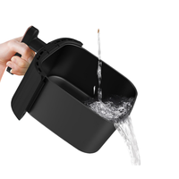Friteuse à air électrique multifonction carrée en plastique avec fenêtre de visualisation, contrôle de la température, capacité de 3,1 à 4,0 L, écran LCD, pour hôtel et usage domestique