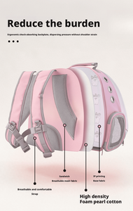 <span class=keywords><strong>Sac</strong></span> à <span class=keywords><strong>dos</strong></span> panoramique transparent pour chat et chien en PC Oxford classique |   Capsule pour animaux de compagnie pliable, respirante, légère, portable, avec fermeture éclair - Product Image 3