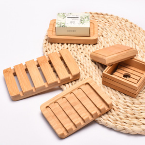 עץ במבוק בעל צלחת סבון אמבט סבון מקלחת - Product Image 2