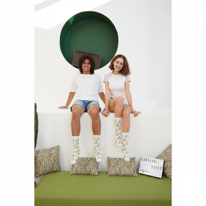 Unisex White Banana 3D Embroidery Summer Socks Breathable <b>Warm</b> 100% Cotton Daily Use One Size Fits All Light Weight Heart Bag - Product Image 3