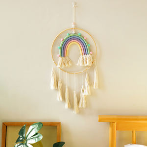 <span class=keywords><strong>Arcobaleno</strong></span> Macrame arazzo appeso a parete arredamento bohémien moderno enorme acchiappasogni nappa tessuta acchiappasogni decorazioni per la casa - Product Image 3