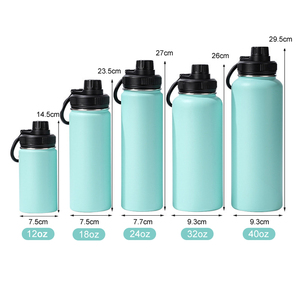 Botella de agua de gran capacidad, de doble pared y boca ancha, de acero inoxidable, con tapa y asa, botella deportiva. - Product Image 2