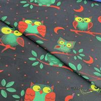 Tissu jacquard brodé de haute qualité en polyester, résistant aux plis, avec un motif d'hibou mignon, pour les vêtements des femmes et des enfants