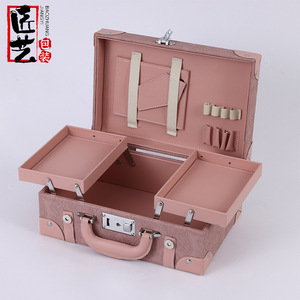Shili <b>Cosmetic</b> <b>Storage</b> <b>Box</b> 32.5x22.5x13cm PU Leather Light Luxury Makeup Organizer Gift Packaging - Product Image 3