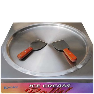 Máquina comercial para freír helados XEOLEO, máquina eléctrica para hacer helados <span class=keywords><strong>en</strong></span> rollo de acero inoxidable de 800W, olla redonda de 45CM, sartén de <span class=keywords><strong>Gel</strong></span> individual - Product Image 5
