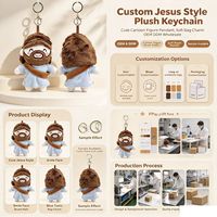 Porte-clés pendentif en peluche religieux Jésus, mini poupée en peluche Kawaii, idéal pour souvenir - Vente chaude