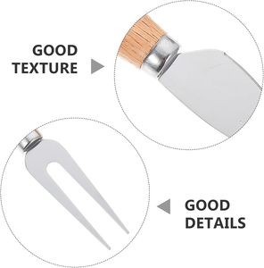 Ensemble de mini-couteaux à fromage en acier inoxydable avec manche en bois de qualité supérieure pour plateau de charcuterie, couteau à fromage exquis, fourchette à fromage - Product Image 3