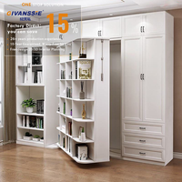 Cama Murphy Vertical Giratoria Multiusos Moderna de Madera que Ahorra Espacio, Mecanismo de Cama Plegable Giratoria Oculta en la Pared